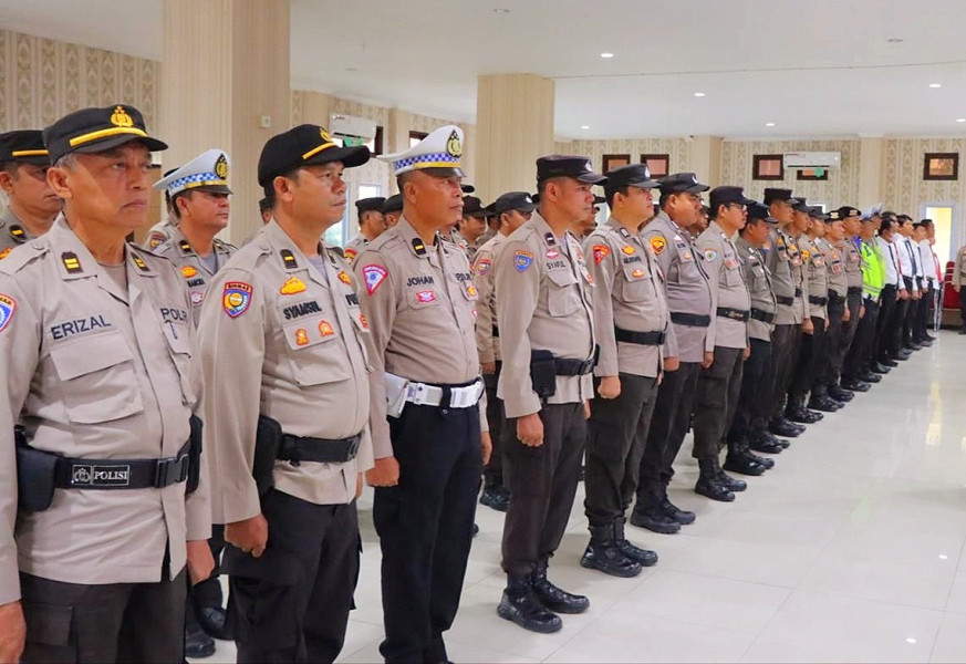 Kapolres Rohil Pimpin Upacara Sertijab Kasat Intelkam, 4 Kapolsek