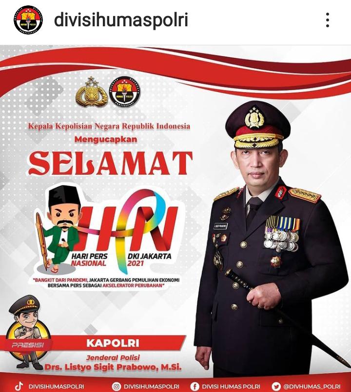 Kapolri Minta Insan Pers Jadi Pilar Keempat Demokrasi