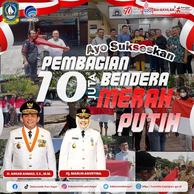 Pemprov Kepri Dukung Progam Pemerintah Pusat, Gerakan Nasional Pembagian 10 Juta Bendera
