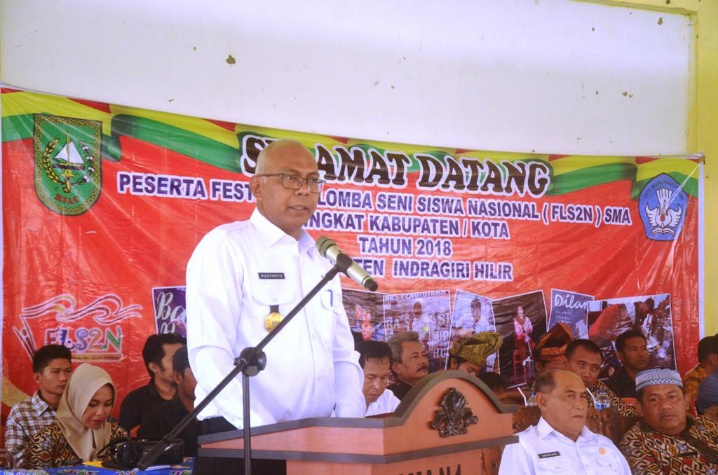 Pjs Bupati Inhil Buka Acara FLS2N SMA Kabupaten Inhil Tahun 2018