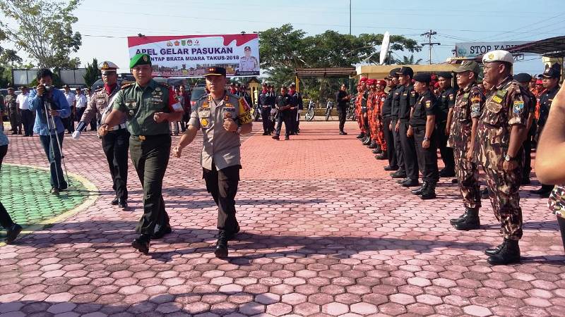 Polres Rohil Gelar Apel Pasukan Ops Mantap Brata Muara Takus 2018