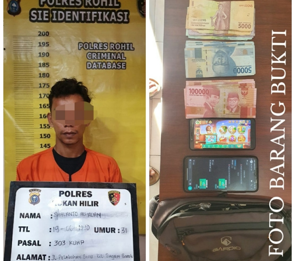 Polres Rohil Tangkap Agen Judi Higgs Domino Dari Warkop