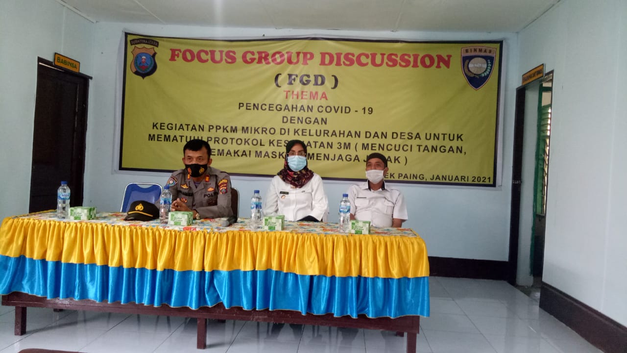 Kasat Binmas Polres Labuhanbatu Sosialisasikan PPKM Mikro di Kelurahan Aek Paing