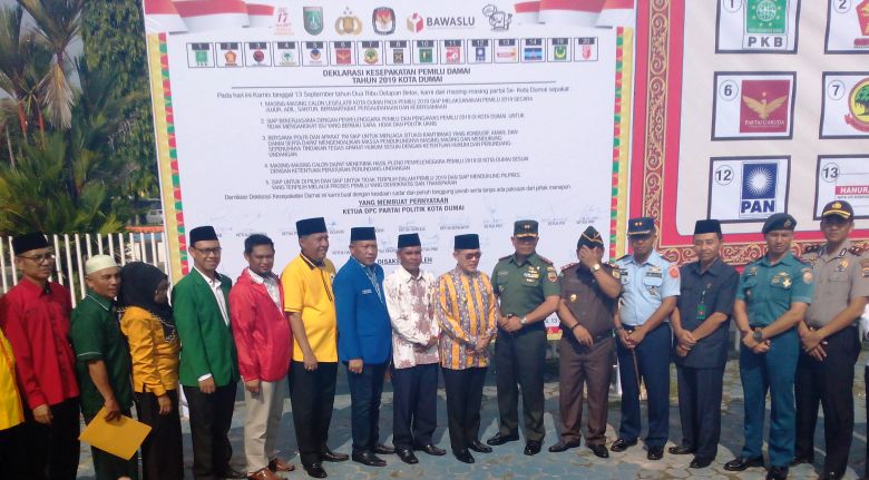 Digelar, Deklarasi Damai Pemilu Serentak 2019 di Dumai