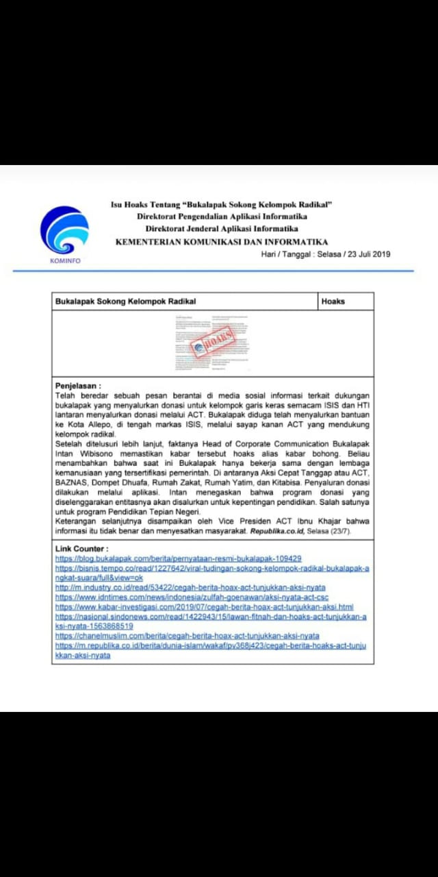 Cegah Berita Hoax, ACT Tunjukkan Aksi Nyata