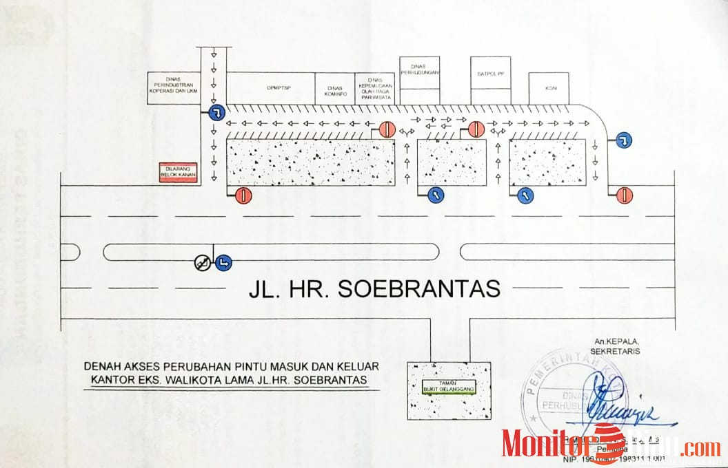 Dishub Dumai Rubah Pintu Masuk – Keluar Kantor Eks. Walikota Lama Jl. H.R. Soebrantas