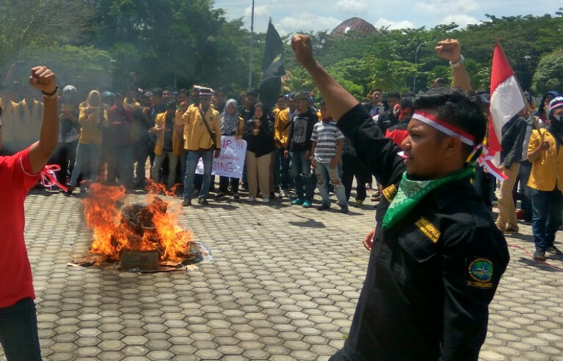 Kecewa Harga Kelapa Anjlok, Ratusan Massa Unjuk Rasa Ke Kantor Bupati Inhil