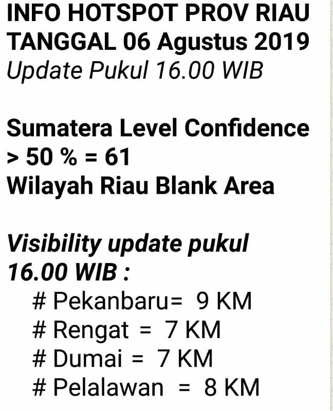 Setelah Sempat Menjadi Pusat Perhatian, Karhutla di Pelalawan Saat Ini Blank Area