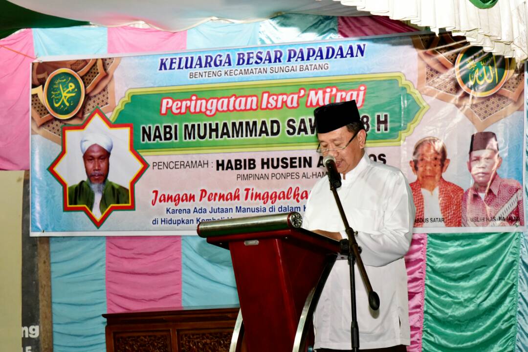 Wabup Inhil Hadiri Peringatan Isra' Mi'raj Tajaan Keluarga Papadaan