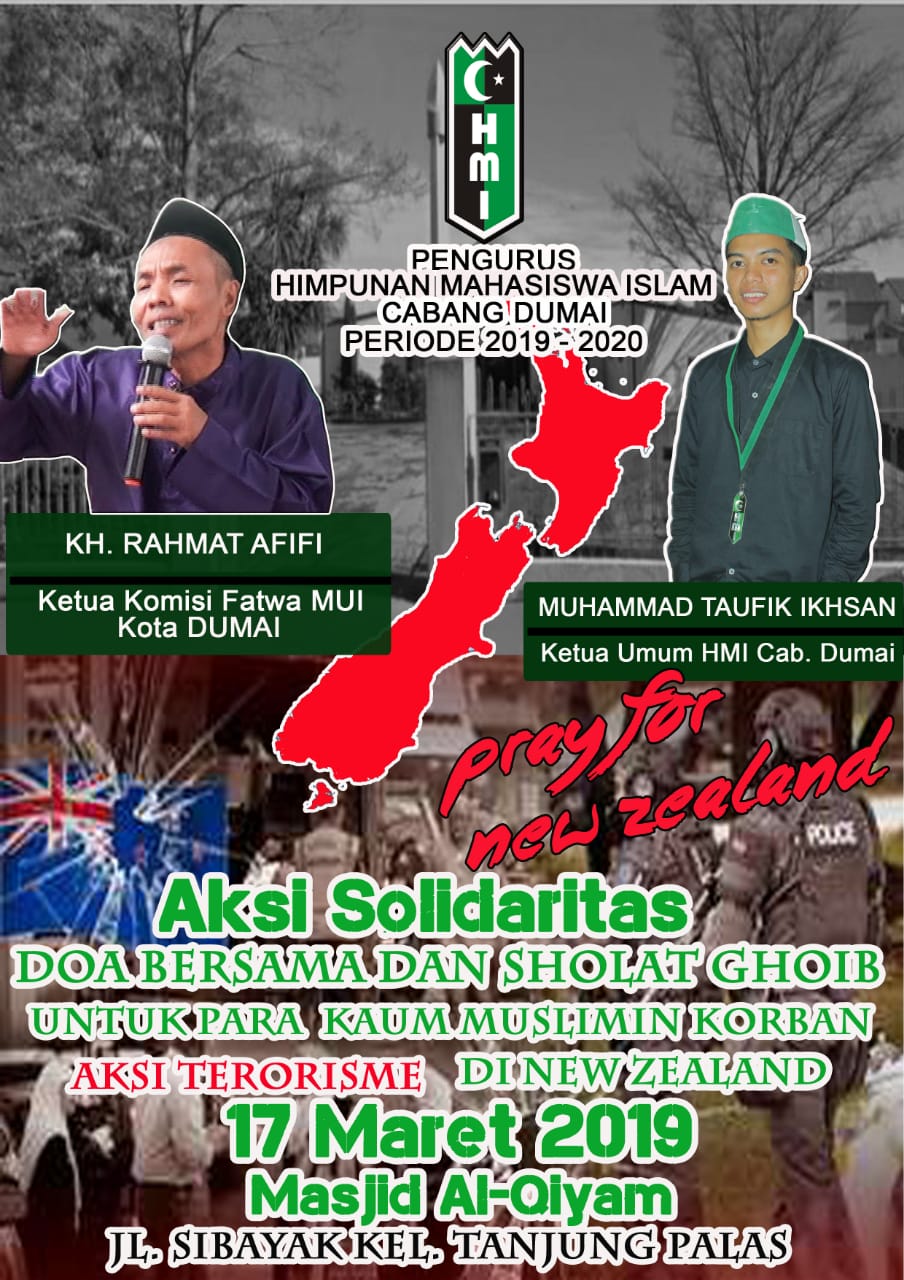 HMI Dumai Gelar Sholat Ghoib dan Doa Bersama Untuk Korban Penembakan Selandia Baru