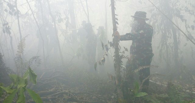 Amankan Karhutla, Kompi 132/Bima Sakti Dumai Terjun ke Rupat
