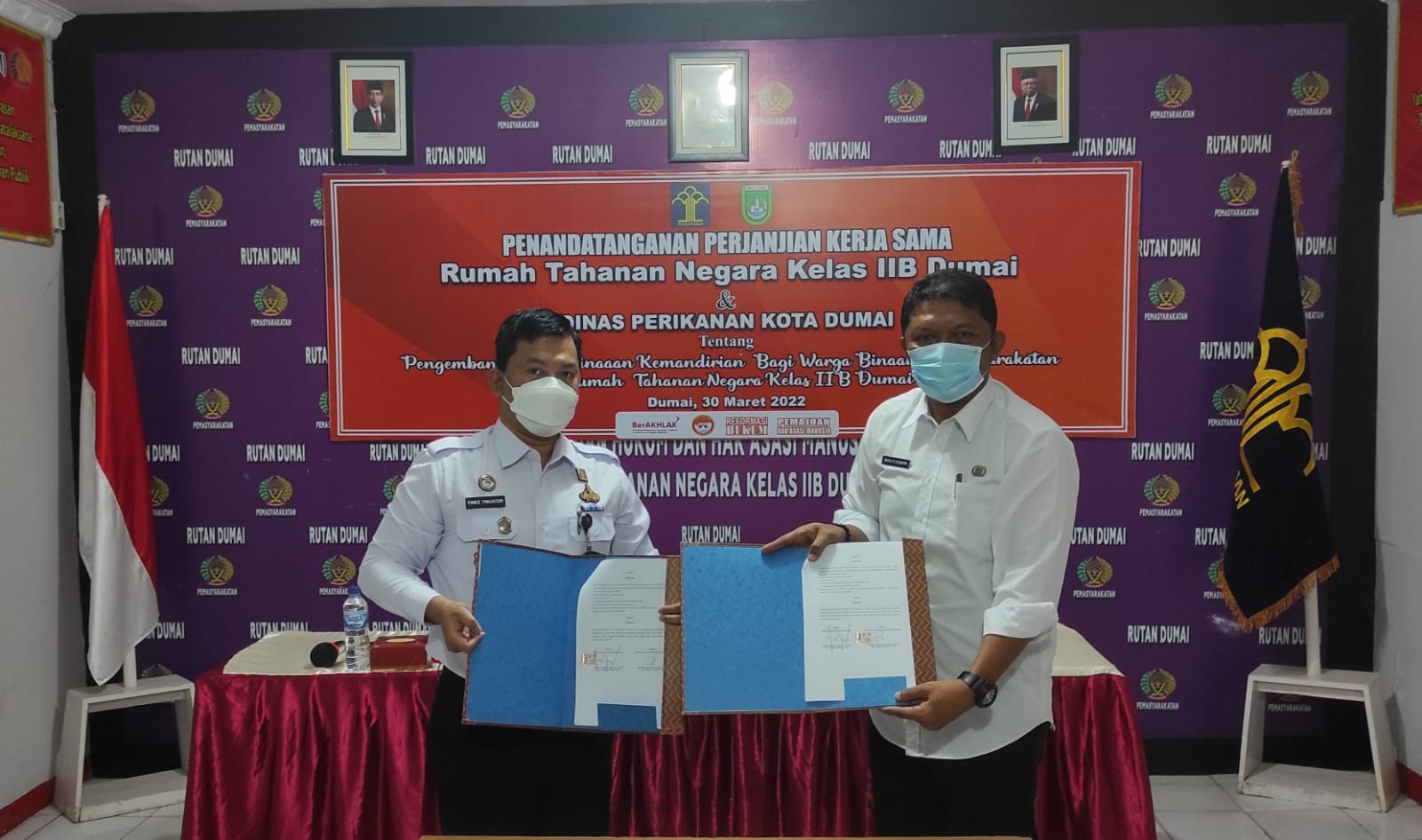 Rutan Dumai dan Dinas Perikanan Dumai Teken Perjanjian Kerja Sama