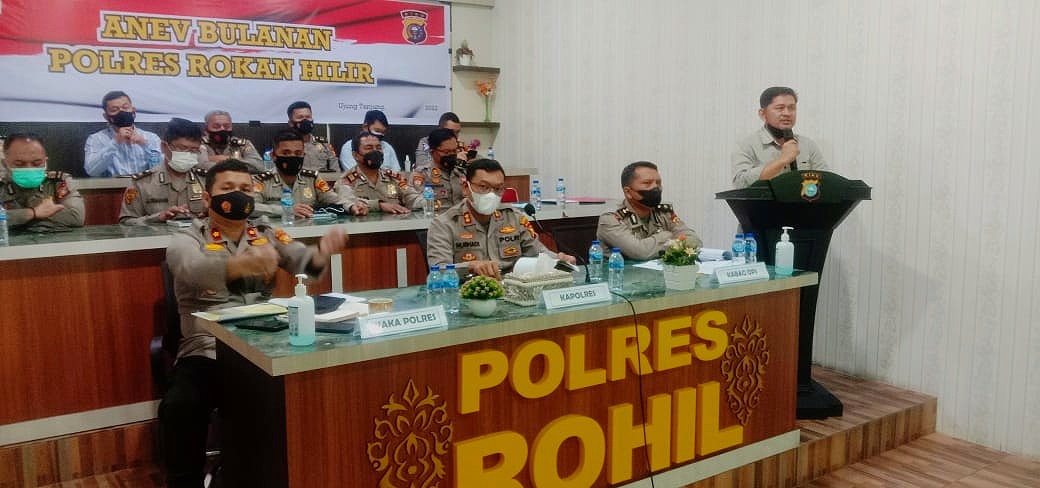 Kapolres Rohil Pimpin Anev Bersama PJU Polres dan Kapolsek Jajaran
