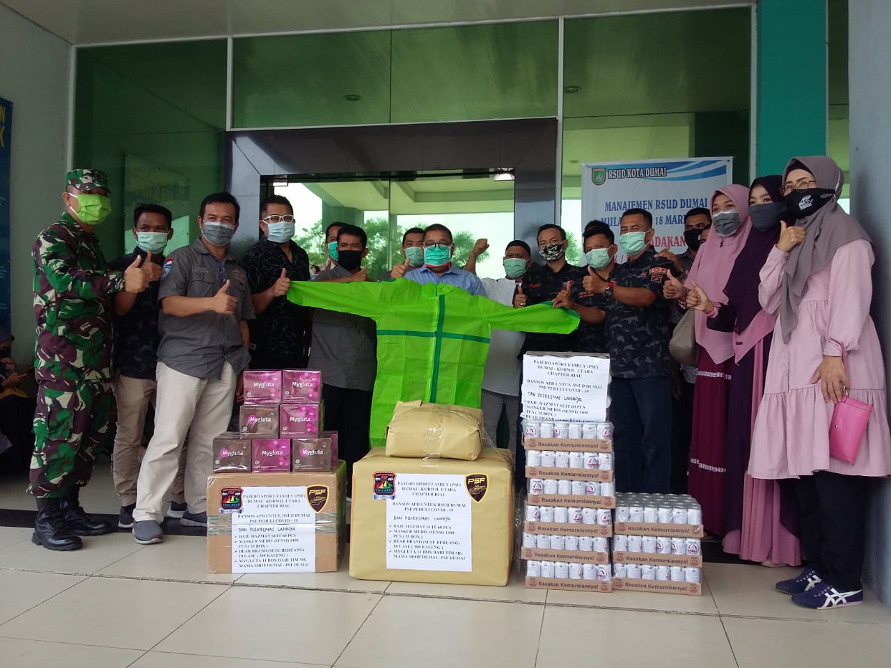 PSF Dumai - Korwil Utara, Chapter Riau Bantu APD RSUD Dumai Tangani Covid-19