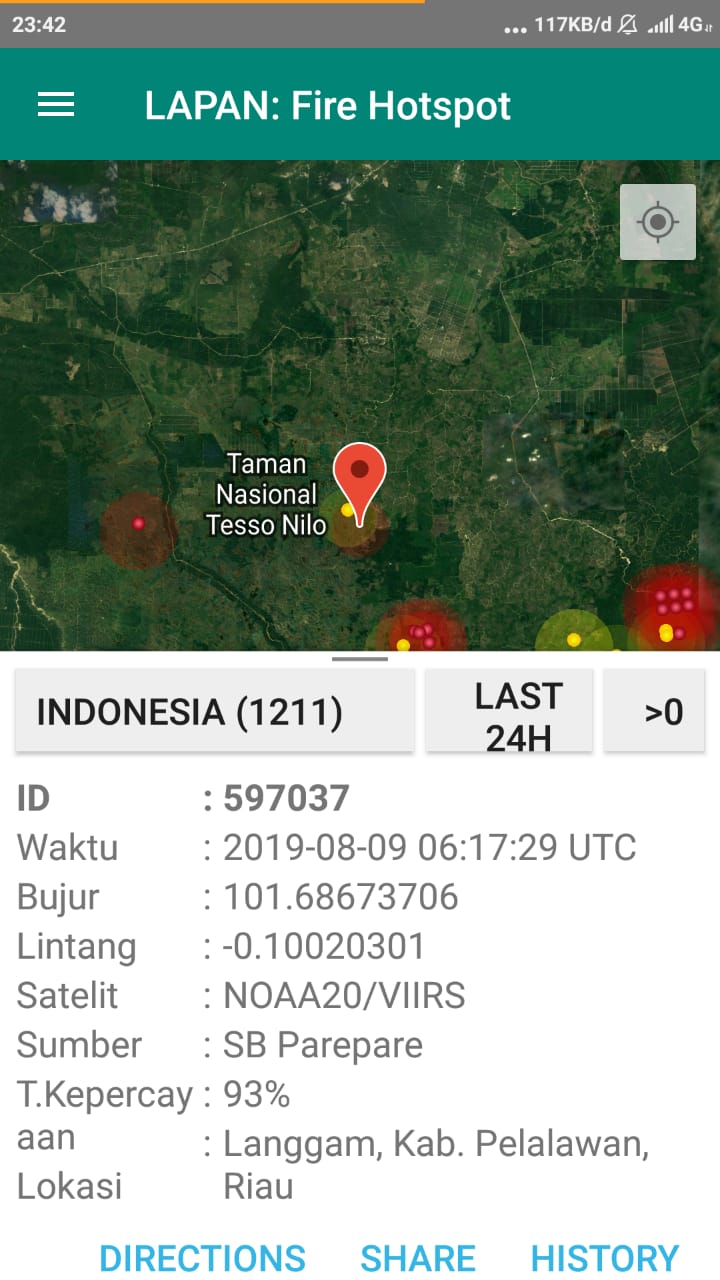 Kemarin Pagi hingga Sore Kabupaten Pelalawan Blank Area, Malamnya Karhutla Kembali Terjadi.