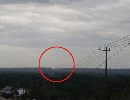 Kepulan Asap di Langit Kuansing Diakibatkan Kebakaran Kebun Karet Warga