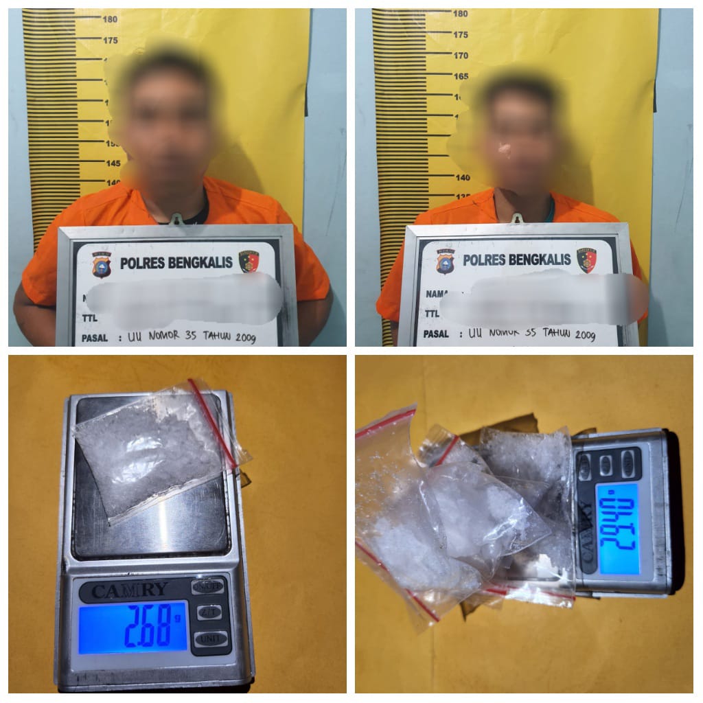 Team Satres Narkoba Polres Bengkalis Kembali Berhasil Bekuk 2 Orang Pria Bandar Sabu