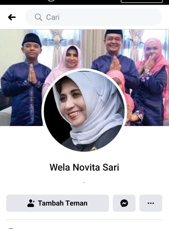 Akun FB Wela Novita Sari Gunakan Foto Wako, Rahma