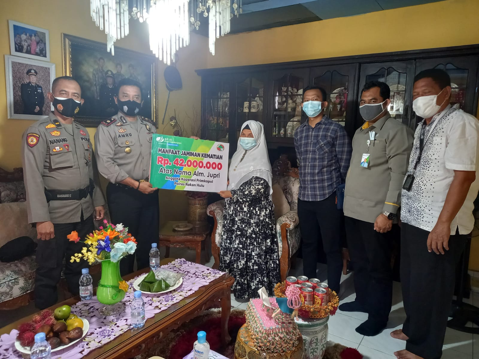 BP Jamsostek Cabang Rohul Serahkan JKM Rp.42Juta ke Ahli Waris Anggota Koperasi Primkopol