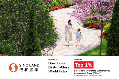 Sino Land Recognised Among Top 1% in China Real Estate Development Sector for ESG Performance