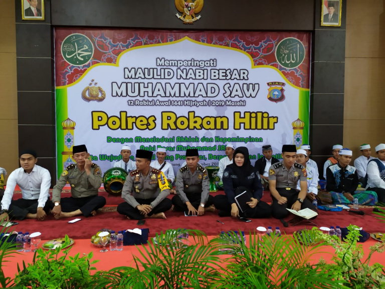 Polres Rohil Gelar Peringatan Maulid Nabi Muhammad SAW 1441 H