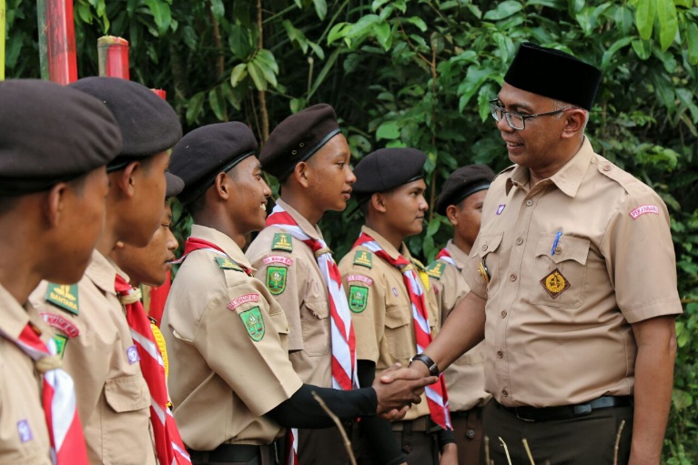 Pjs Bupati Buka Kegiatan Perjusami Kwaran Kemuning Gerakan Pramuka Inhil