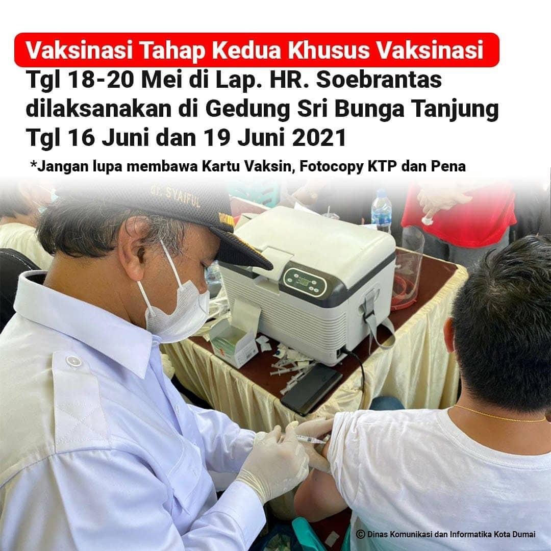 Pemko Dumai Kembali Gelar Vaksinasi Tahap 2