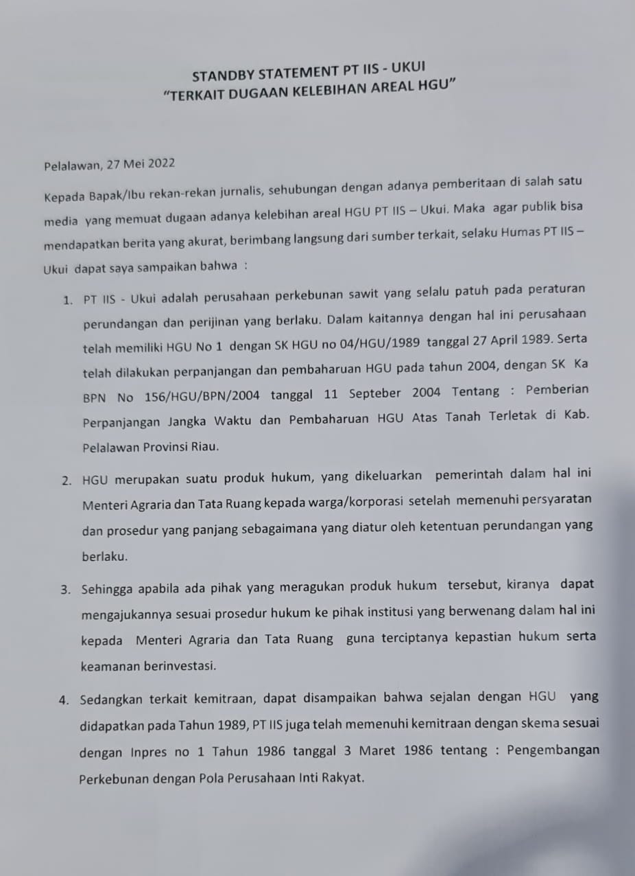 PT IIS Yang Dituding Caplok Lahan Warga, Beri Jawaban