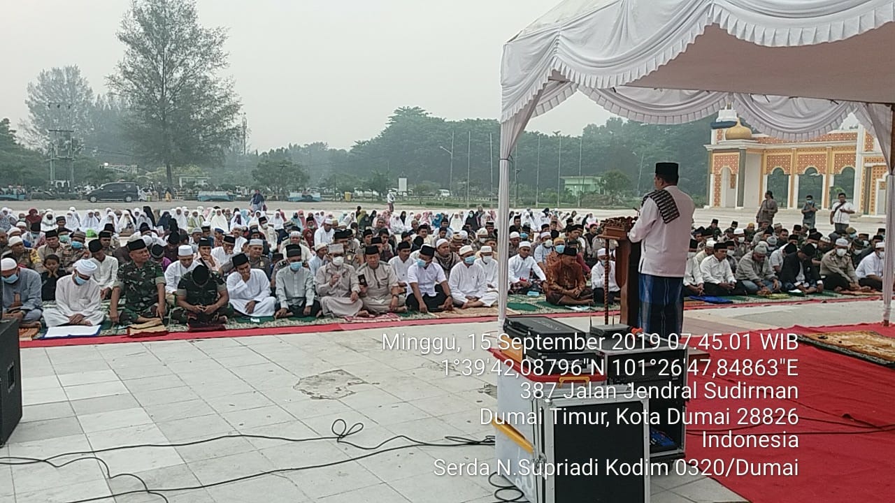 Mewakili Dandim 0320/Dumai, Pasi Pers Hadiri Sholat Istighosah