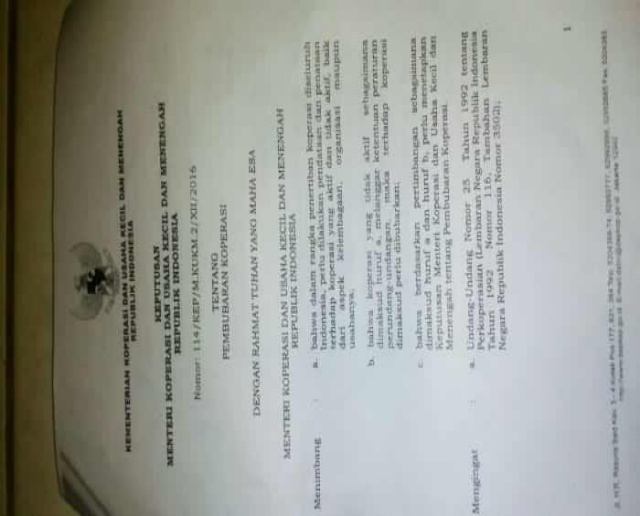 Koperasi BBDM Bukit Batu Bengkalis di Bubarkan Menteri