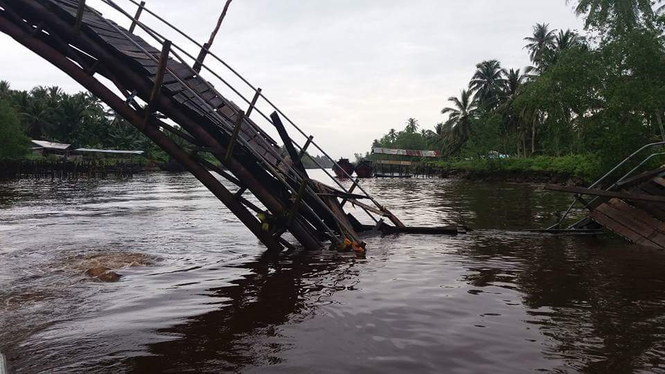 Jembatan di Inhil Ambruk, Bankeu Riau Bakal Kucurkan Anggaran Sebesar Rp 4,3 Miliyar