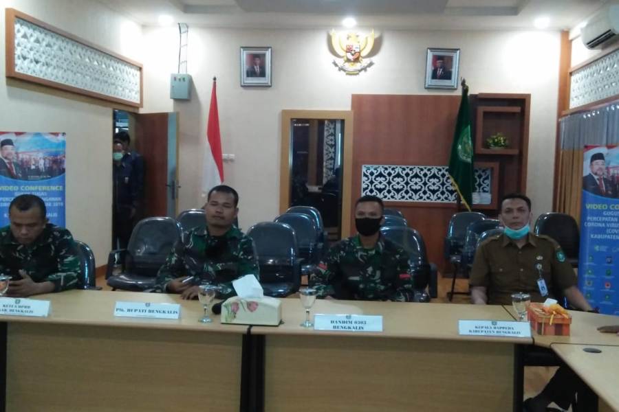 Pagi Ini Plh. Bupati Bengkalis Konferensi Video dengan Pangdam I/Bukit Barisan