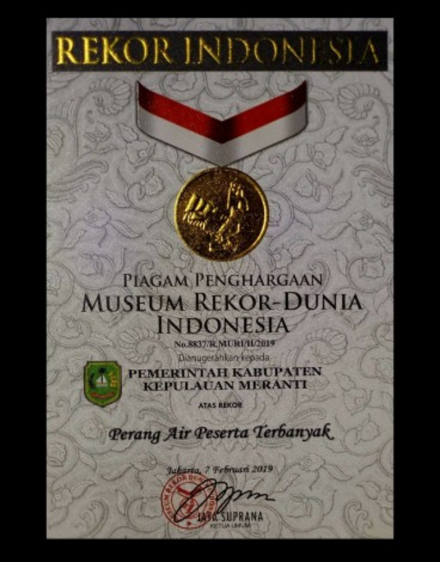 Festival Perang Air Meranti Raih Rekor MURI