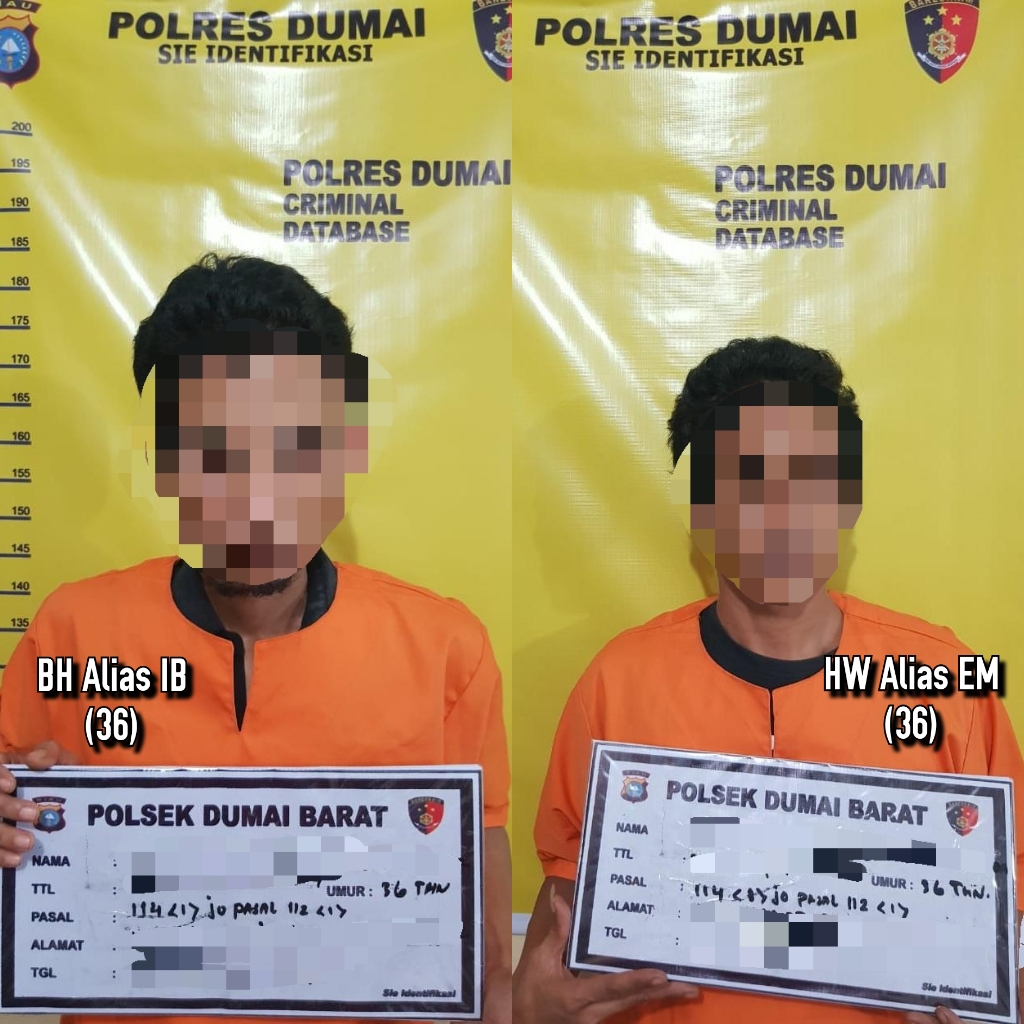 Dua Pengedar Sabu Dibekuk Polsek Dumai Barat