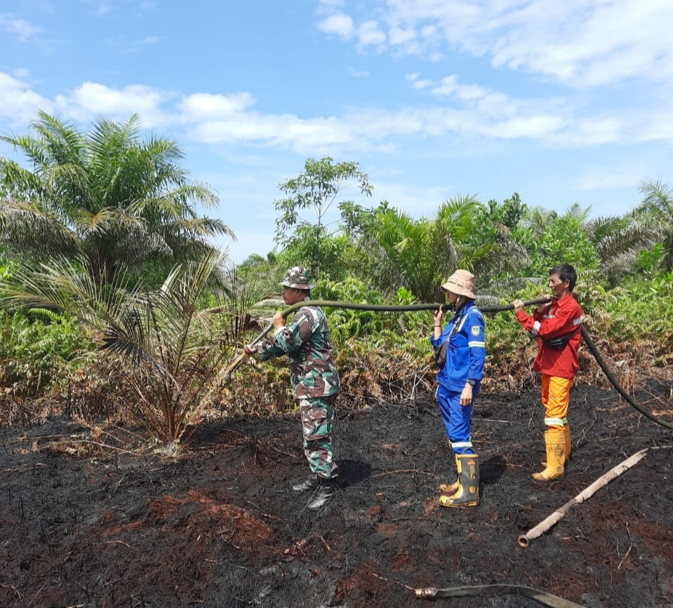 Pelda Hendrianto Laksanakan Pemadam dan Pendinginan Hutan dan Lahan