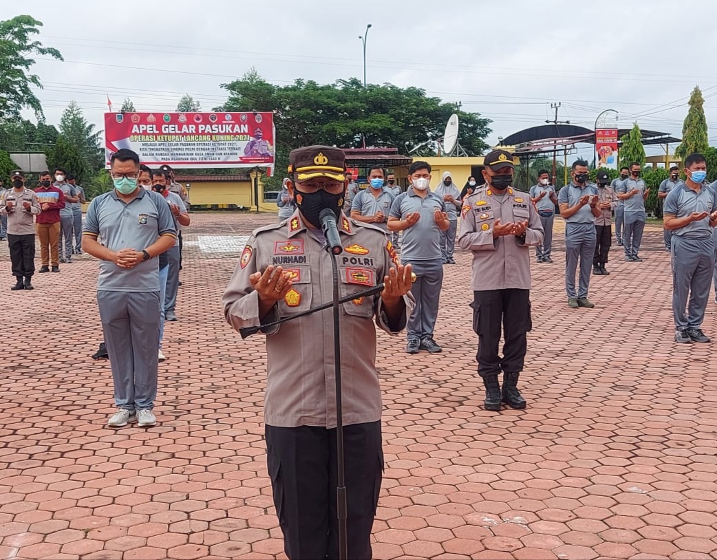 Kapolres Rohil Beserta Jajaran Berdoa Untuk Seluruh Korban COVID-19