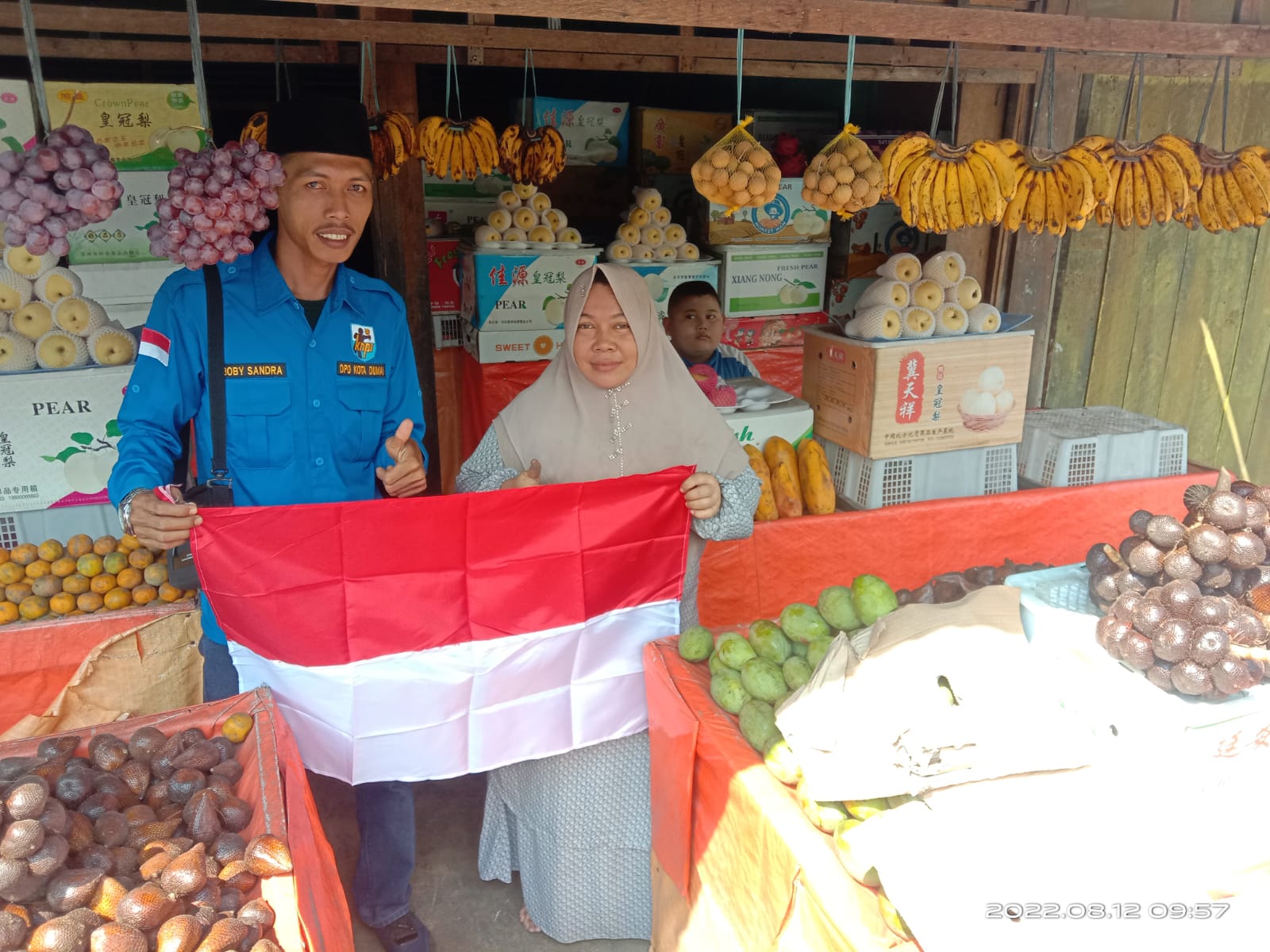 DPK KNPI Dumai Barat Ajak Masyarakat Pasang Bendera Merah Putih