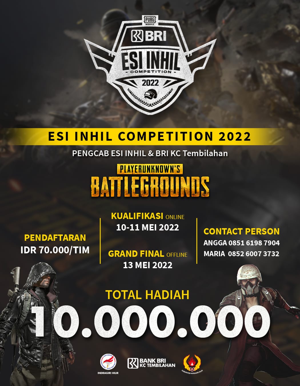 Buruan Daftar! ESI Inhil Segera Gelar Turnamen PUBG Total Hadiah Rp10 Juta