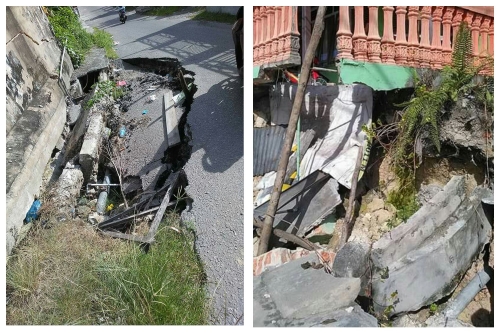 Pasca Jalan Longsor, Kondisi Dua Rumah di Duri Nyaris Runtuh