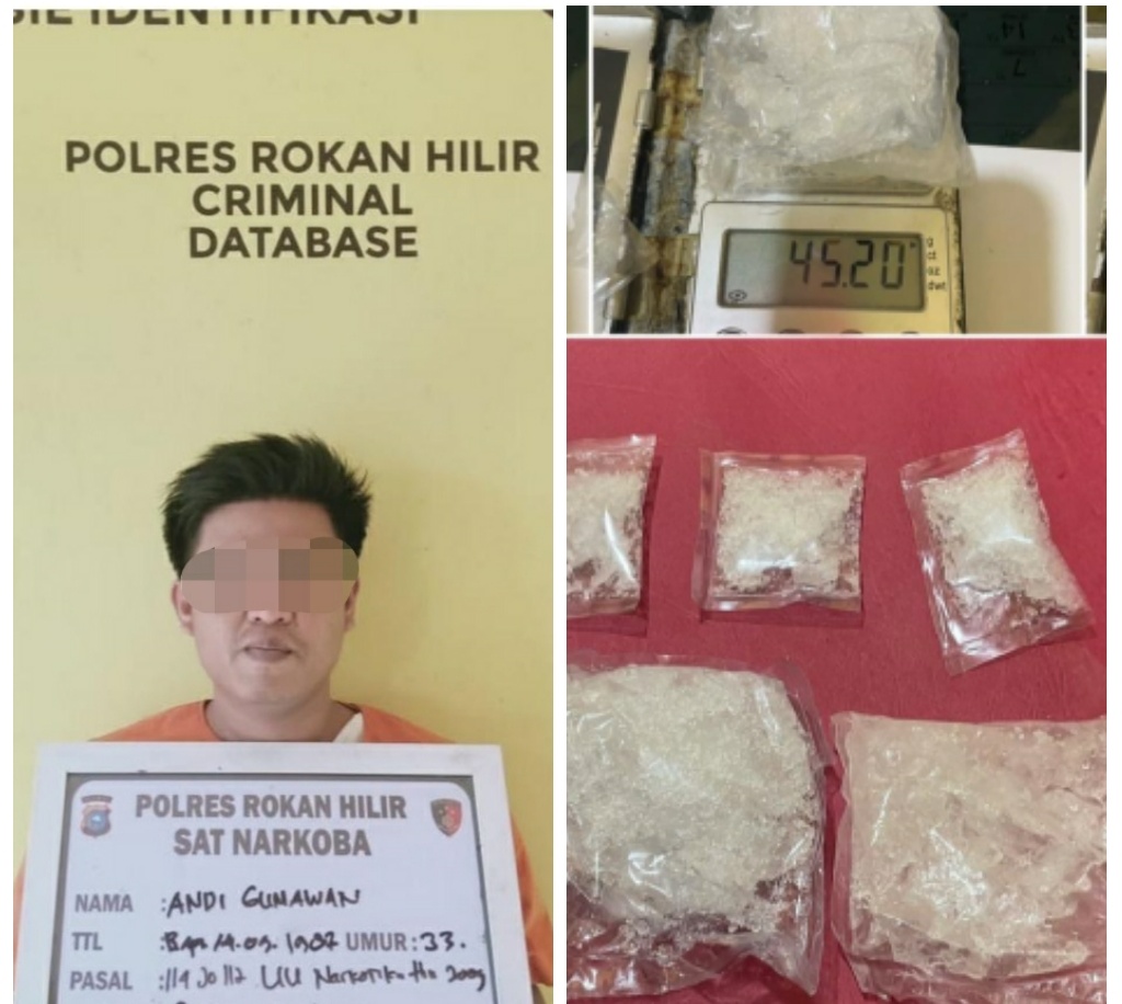 Diduga Edarkan Sabu, Seorang Pria Dibekuk Satuan Narkoba Polres Rohil Berikut Barang Buktinya
