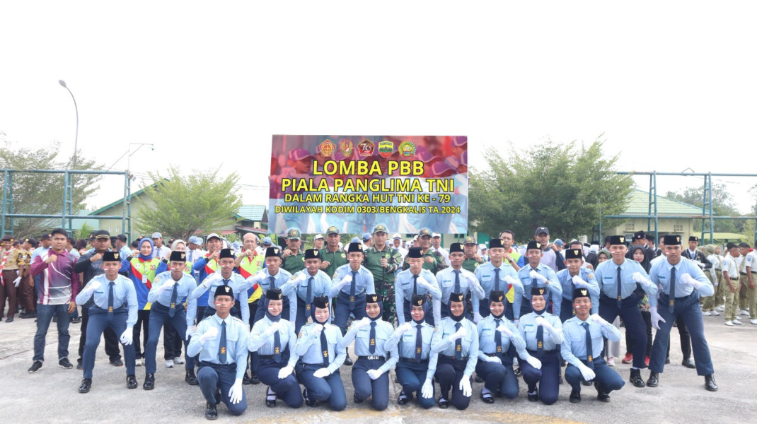 Kodim 0303/Bengkalis Gelar Lomba PBB untuk Tumbuhkan Patriotisme Pelajar di Hari Jadi TNI
