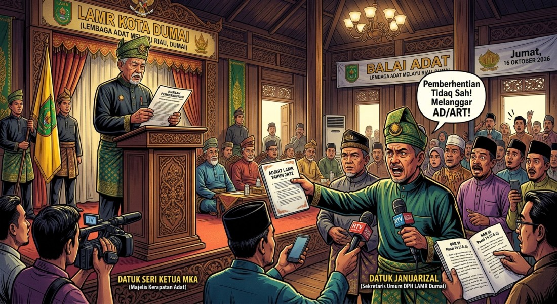 Konflik Internal LAMR Dumai, Pemberhentian Sekum dan Bendum DPH Dinilai Tabrak AD/ART