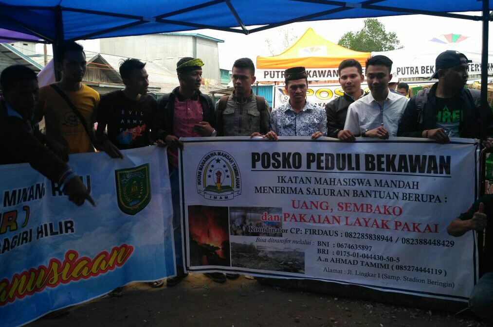 IMAM Tembilahan Salurkan Bantuan Kepada Korban Musibah Kebakaran di Desa Bekawan