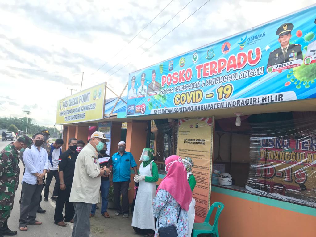 Wabup Inhil Tinjau Sejumlah Posko Covid-19 di Wilayah Perbatasan