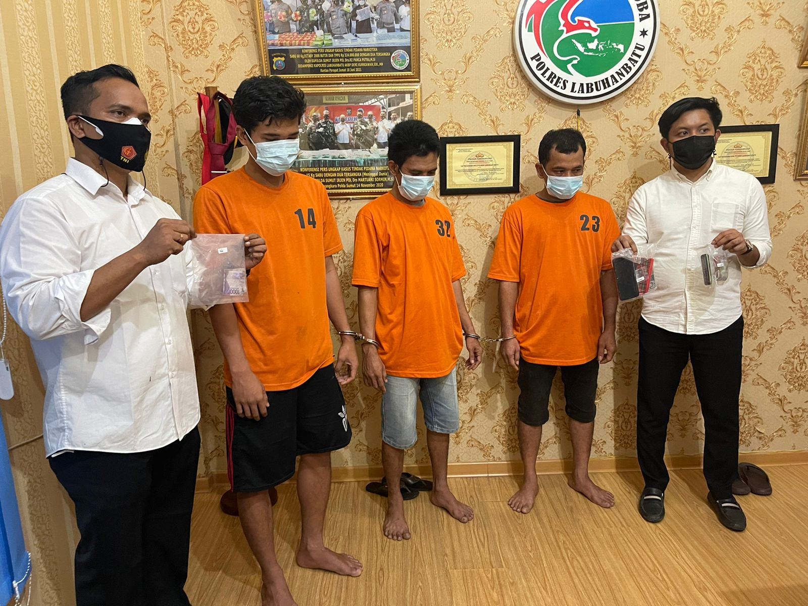 Sempat Dihadang Keluarga, Satnarkoba Polres Labuhanbatu Berhasil Tangkap Tiga Pelaku Narkotika