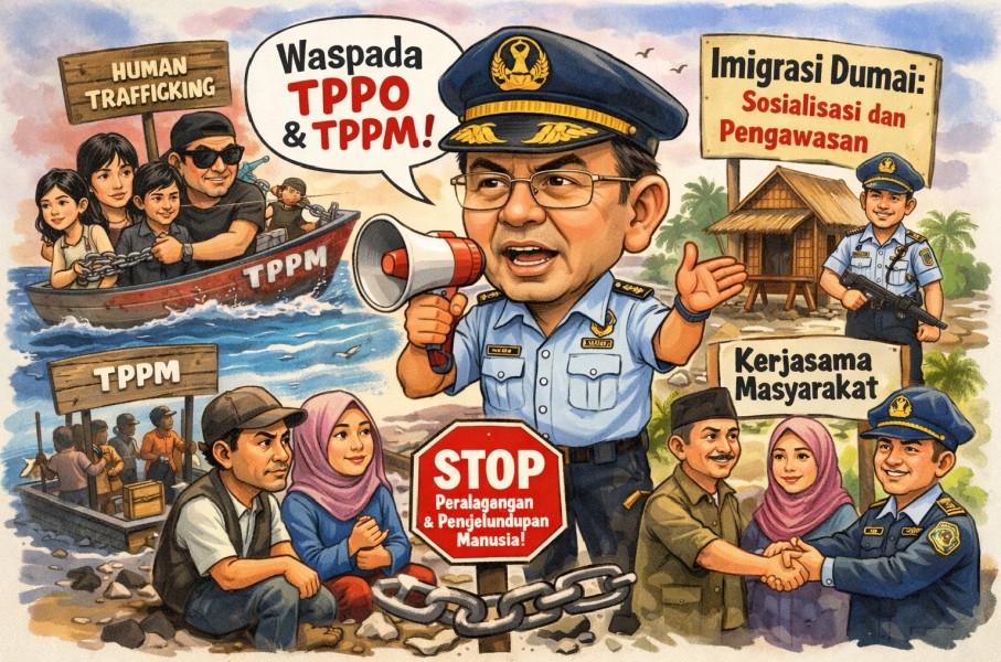 Laut Bukan Jalur Gelap, Seruan Keras Imigrasi Dumai Hentikan TPPO dan TPPM