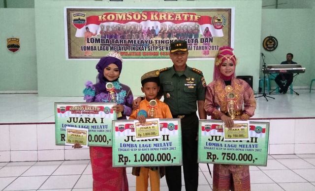 Digelar Kodim 0320 Dumai, Siswi SMPN 2 Juarai Lomba Lagu Melayu