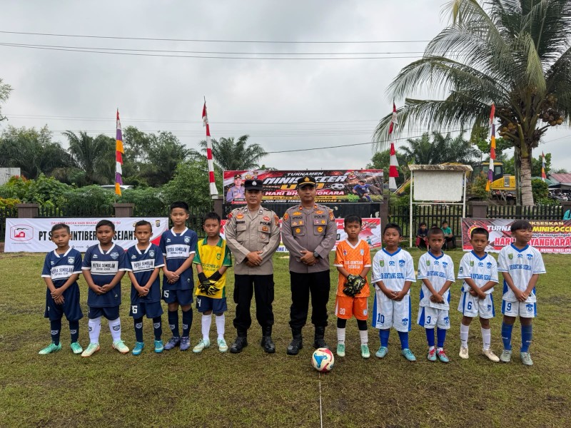 Meriahkan HUT Bhayangkara, Polsek Sungai Sembilan Gelar Turnamen Minisoccer U-10