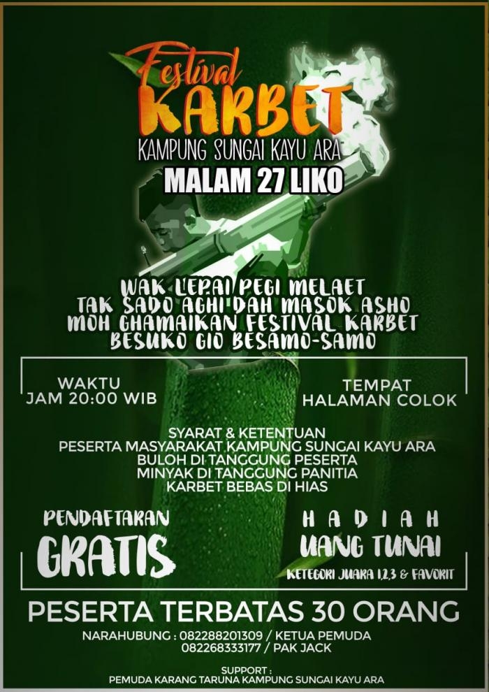 Pemuda Kampung Sungai Kayu Ara Gelar Festival Meriam Buluh