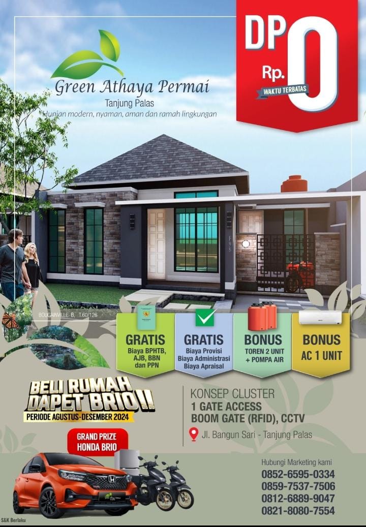 Green Athaya Permai, Hunian Modern dan Ramah Lingkungan dengan DP 0%